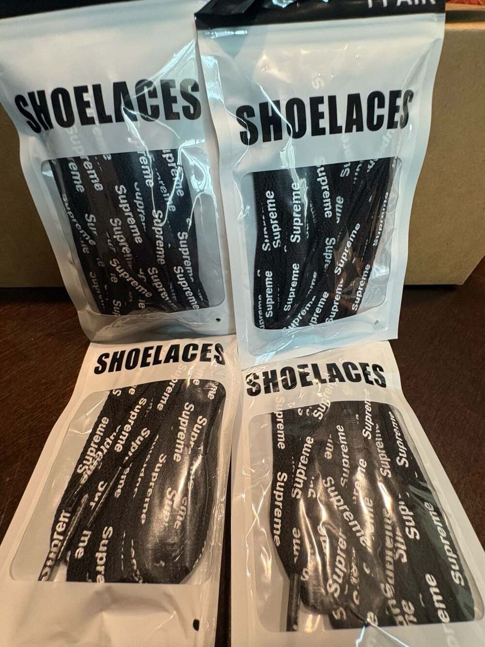 Supreme Black and White Shoelaces